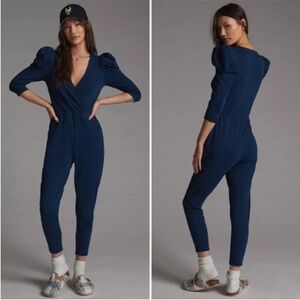 Nation LTD Anthropologie Puffy Sleeve Cotton One Piece Jumpsuit Onesie